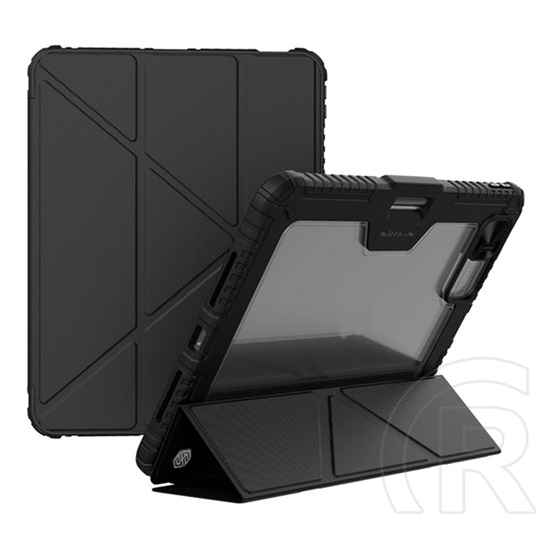 Nillkin Apple IPAD Pro 12.9 (2022) bumper leather védő (flip, ütésálló, asztali tartó, ceruza tartó) fekete