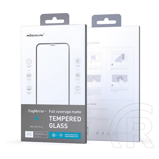 Nillkin Apple iPhone 14 Pro Max fogmirror képernyővédő üveg (2.5d, full glue, teljes területen tapad, karcálló) fekete