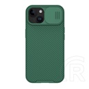 Nillkin Apple iPhone 15 Plus camshield pro védő ( keret, közepesen ütésálló, kamera védelem, csíkos minta) sötétzöld