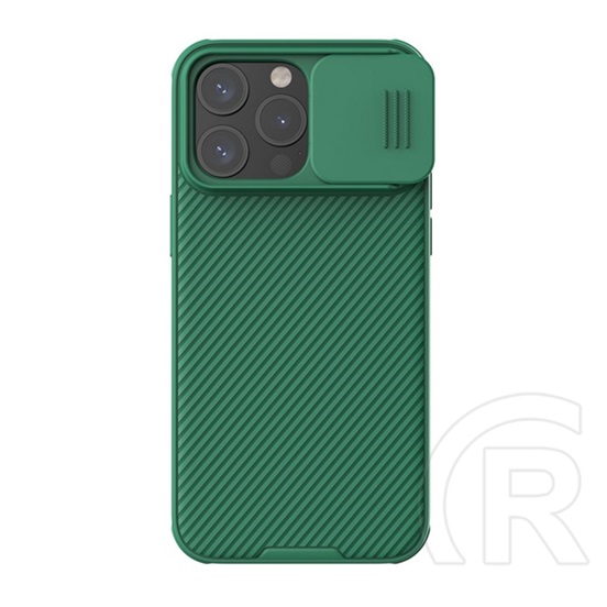 Nillkin Apple iPhone 15 Pro Max camshield pro védő ( keret, közepesen ütésálló, kamera védelem, csíkos minta) sötétzöld