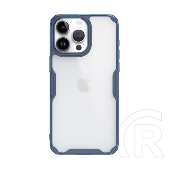 Nillkin Apple iPhone 15 Pro Max nature pro telefonvédő (szilikon keret, közepesen ütésálló, légpárnás sarok) sötétkék