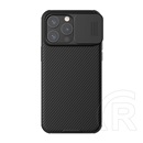 Nillkin Apple iPhone 15 Pro camshield pro védő (szilikon keret, közepesen ütésálló, kamera védelem, csíkos minta) fekete