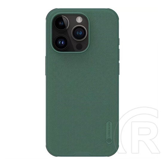 Nillkin Apple iPhone 15 Pro super frosted pro telefonvédő (közepesen ütésálló, gumírozott, érdes felület) sötétzöld