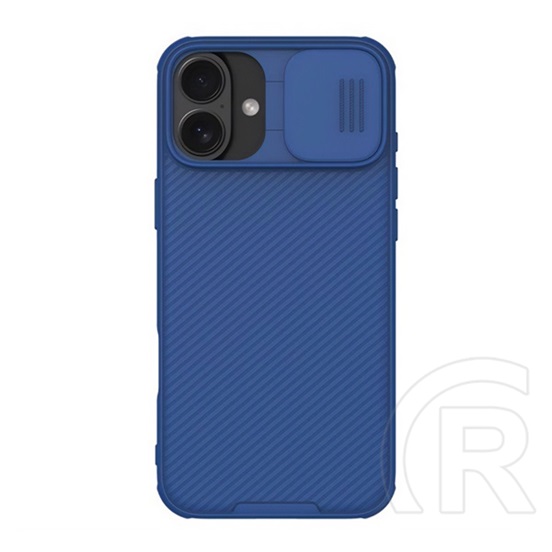 Nillkin Apple iPhone 16 Plus camshield pro szilikon telefonvédő (ütésállóság, kameravédő, csíkos) sötétkék