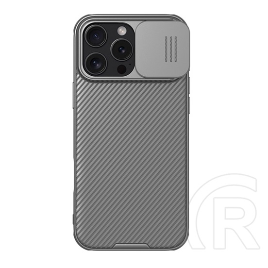 Nillkin Apple iPhone 16 Pro Max camshield pro szilikon telefonvédő (ütésállóság, kameravédő, csíkos) sötétszürke