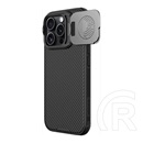 Nillkin Apple iPhone 16 Pro Max camshield prop szilikon telefonvédő (ütésállóság, kameravédő, kitámasztó, csíkos) fekete