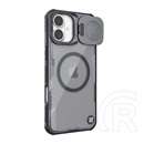 Nillkin Apple iPhone 16 iceblade prop szilikon telefonvédő (ütésállóság, kameravédő, kitámasztó, magsafe) fekete