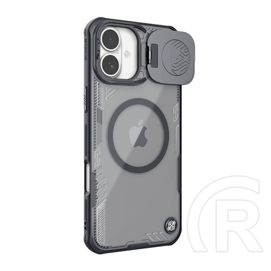 Nillkin Apple iPhone 16 iceblade prop szilikon telefonvédő (ütésállóság, kameravédő, kitámasztó, magsafe) fekete
