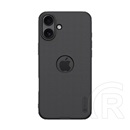 Nillkin Apple iPhone 16 super frosted pro műanyag telefonvédő (ütésálló, gumírozott, érdes felület, logó kivágás) fekete