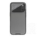 Nillkin Apple iPhone 17 Pro camshield prop szilikon védő (ütésállóság, kameravédő, kitámasztó, csíkos) átlátszó/fekete