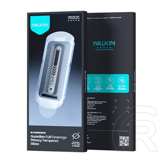 Nillkin Apple iPhone 17 Pro guardian képernyővédő üveg ( full glue, betekintés ellen, 0.33mm, 9h + segédkeret) fekete