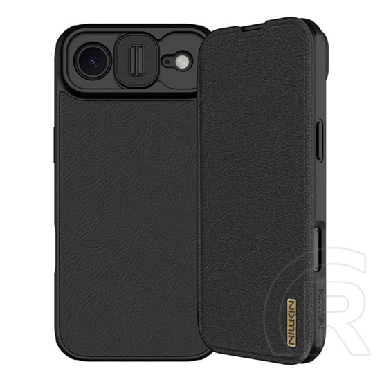 Nillkin Apple iPhone Air qin pro tok álló, bőr hatású (flip, oldalra nyíló, kártyazseb, kameravédő) fekete