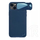 Nillkin CamShield Leather műanyag telefonvédő (ütésállóság, bőrhatású, kameravédő, sötétkék)