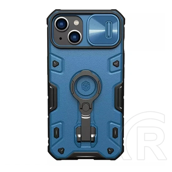 Nillkin Camshield Armor Pro Defender szilikon telefonvédő (ütésállóság, tartógyűrű, prémium minőség, kék)