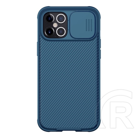 Nillkin Camshield Pro műanyag telefonvédő ( Apple iPhone 12 Pro Max szilikon keret, közepesen ütésálló sötétkék
