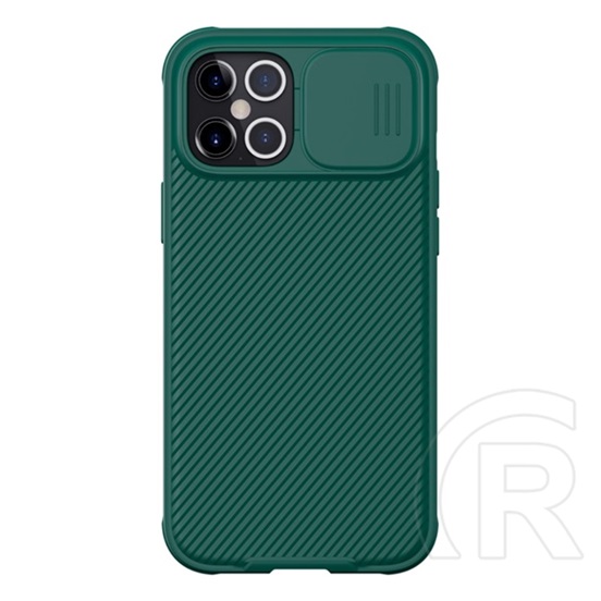 Nillkin Camshield Pro műanyag telefonvédő ( Apple iPhone 12 Pro Max szilikon keret, közepesen ütésálló sötétzöld