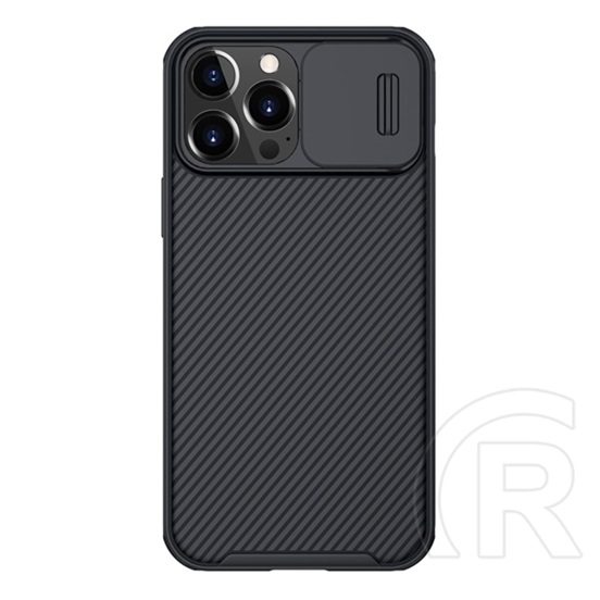 Nillkin Camshield Pro műanyag telefonvédő ( Apple iPhone 13 Pro Max szilikon keret, közepesen ütésálló fekete