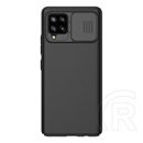 Nillkin Camshield műanyag telefonvédő ( Samsung Galaxy A42 (SM-A425F) szilikon keret, közepesen ütésálló, csíkos) fekete