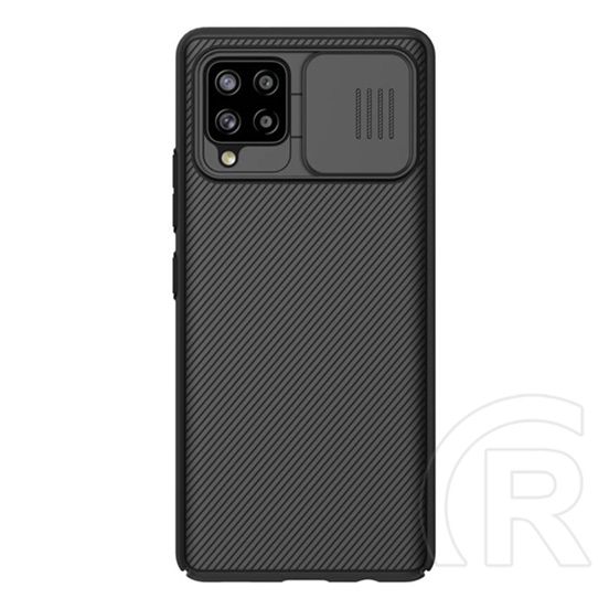 Nillkin Camshield műanyag telefonvédő ( Samsung Galaxy A42 (SM-A425F) szilikon keret, közepesen ütésálló, csíkos) fekete