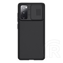 Nillkin Camshield műanyag védő ( Samsung Galaxy S20 FE (SM-G780) szilikon keret, közepesen ütésálló, csíkos) fekete