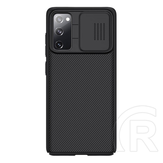 Nillkin Camshield műanyag védő ( Samsung Galaxy S20 FE (SM-G780) szilikon keret, közepesen ütésálló, csíkos) fekete