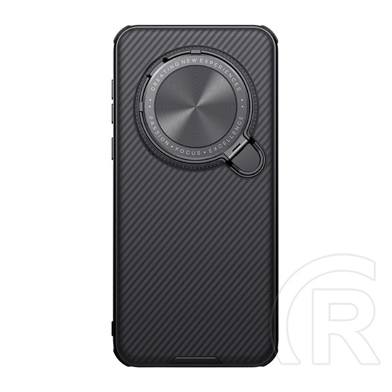 Nillkin Honor Magic7 Pro camshield prop magnetic szilikon telefonvédő (ütésálló, kameravédő, kitámasztó, csíkos) fekete