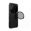 Nillkin Honor Magic 8 Pro camshield prop magnetic szilikon védő (ütésállóság, kameravédő, kitámasztó, csíkos) fekete