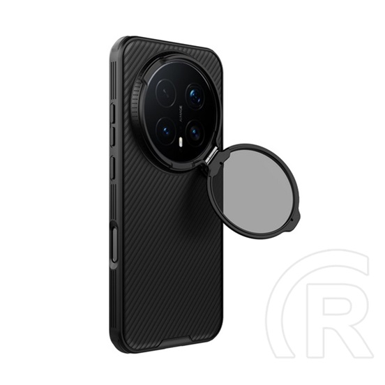 Nillkin Honor Magic 8 Pro camshield prop magnetic szilikon védő (ütésállóság, kameravédő, kitámasztó, csíkos) fekete