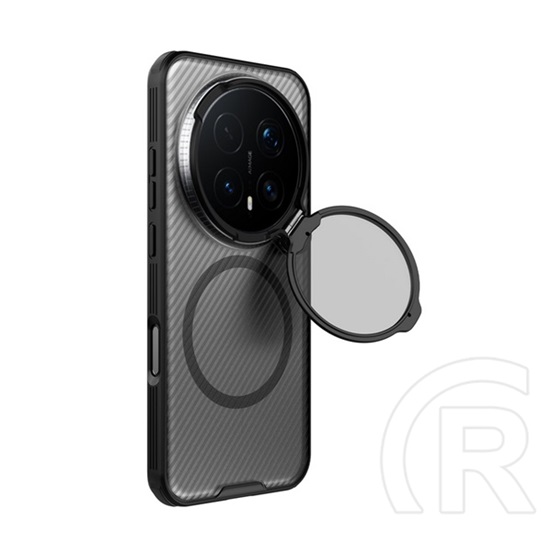 Nillkin Honor Magic 8 Pro camshield prop magnetic védő (ütésálló, kameravédő, kitámasztó, csíkos) átlátszó/fekete