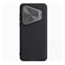 Nillkin Huawei Pura 70 Nillkin camshield prop magnetic tok (szilikon keret, kameravédő, kitámasztó, csíkos) fekete