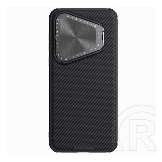 Nillkin Huawei Pura 70 Nillkin camshield prop magnetic tok (szilikon keret, kameravédő, kitámasztó, csíkos) fekete