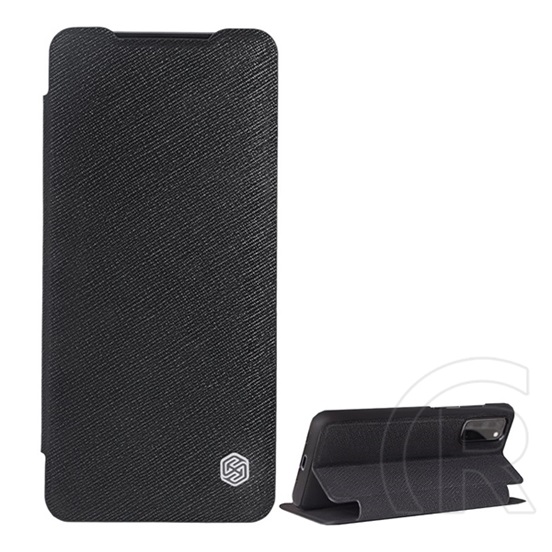 Nillkin MING Samsung Galaxy S20 (SM-G981U) tok álló (Flip, oldalra nyíló, bankkártya tartó, textil minta) fekete