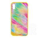 Nillkin OMBRE védő Apple iPhone XS Max 6.5 szilikon keret (BUMPER, közepesen ütésálló, edzett üveg hátlap, színes) sárga