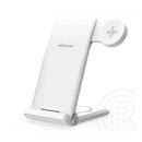 Nillkin Powertrio asztali töltőállvány 3in1 (15w, wireless, Samsung Watch töltő, fehér)