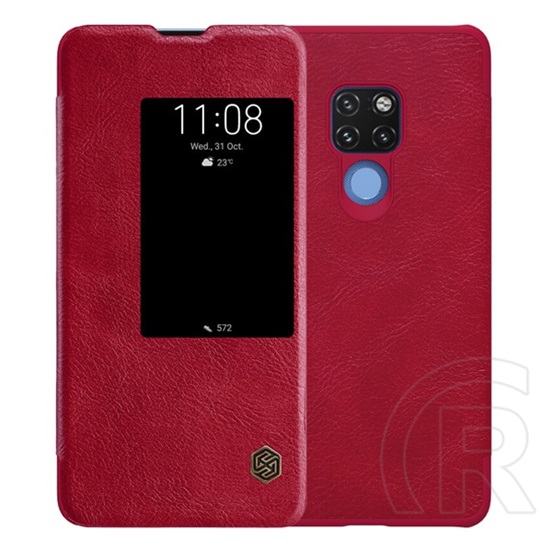 Nillkin QIN Huawei Mate 20 tok álló (aktív Flip, oldalra nyíló, S-View Cover) piros