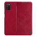 Nillkin QIN Samsung Galaxy A03s (SM-A037F) tok álló (Flip, oldalra nyíló, bankkártya tartó) piros