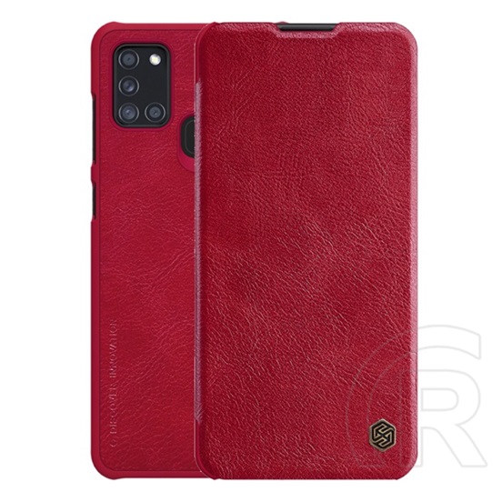 Nillkin QIN Samsung Galaxy A21s (SM-A217F) tok álló (Flip, oldalra nyíló, bankkártya tartó) piros