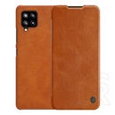 Nillkin QIN Samsung Galaxy A42 (SM-A425F) tok álló (Flip, oldalra nyíló, bankkártya tartó) barna