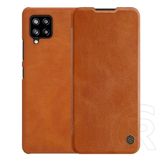 Nillkin QIN Samsung Galaxy A42 (SM-A425F) tok álló (Flip, oldalra nyíló, bankkártya tartó) barna