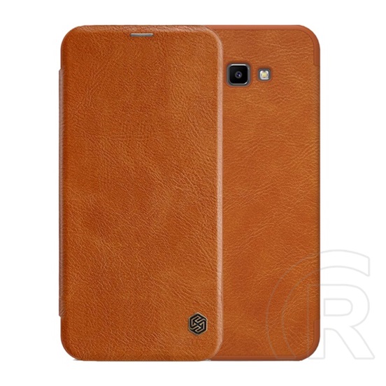 Nillkin QIN Samsung Galaxy J4 Plus (SM-J415F) tok álló (Flip, oldalra nyíló, bankkártya tartó) barna