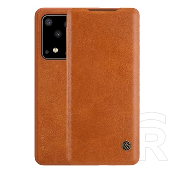 Nillkin QIN Samsung Galaxy S20 Ultra (SM-G988B) tok álló (Flip, oldalra nyíló, bankkártya tartó) barna