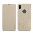 Nillkin SPARKLE Apple iPhone XS Max 6.5 műanyag telefonvédő (bőr hatású Flip, oldalra nyíló, logo kivágás) arany