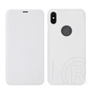 Nillkin SPARKLE Apple iPhone XS Max 6.5 műanyag telefonvédő (bőr hatású Flip, oldalra nyíló, logo kivágás) fehér