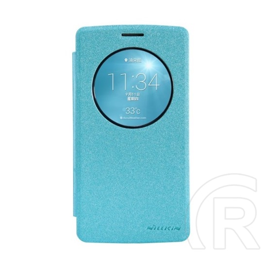 Nillkin SPARKLE LG G3 S (D722) műanyag telefonvédő (mikroszálas bőr hatású aktív Flip, oldalra nyíló) világoskék