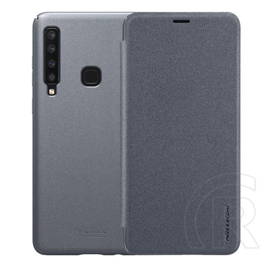 Nillkin SPARKLE Samsung Galaxy A9 (2018) SM-A920 műanyag védő (mikroszálas bőr hatású Flip, oldalra nyíló) fekete