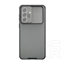 Nillkin Samsung A37 5G camshield pro szilikon telefonvédő (ütésállóság, kameravédő, csíkos) átlátszó/fekete