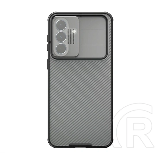 Nillkin Samsung A37 5G camshield pro szilikon telefonvédő (ütésállóság, kameravédő, csíkos) átlátszó/fekete