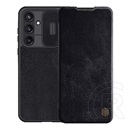 Nillkin Samsung Galaxy S25 (SM-S931) qin pro tok álló, bőr hatású (flip, oldalra nyíló, kártyazseb, kameravédő) fekete