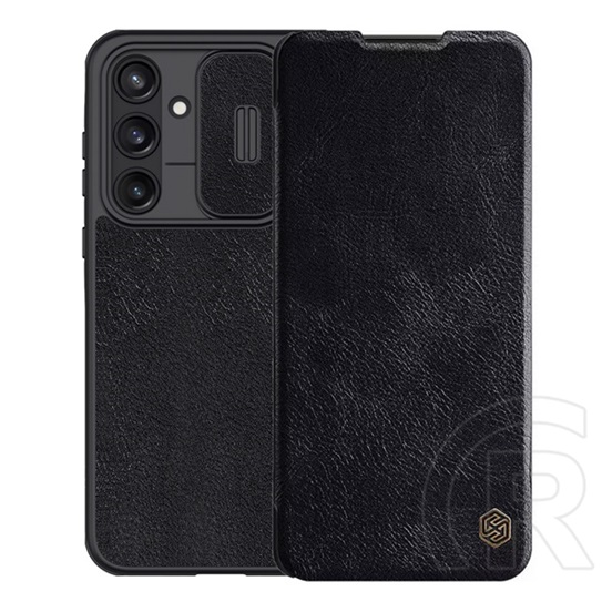 Nillkin Samsung Galaxy S25 (SM-S931) qin pro tok álló, bőr hatású (flip, oldalra nyíló, kártyazseb, kameravédő) fekete