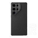 Nillkin Samsung Galaxy S25 Ultra (SM-S938) carboprop szilikon védő (ütésálló, kitámasztó, karbon minta) fekete